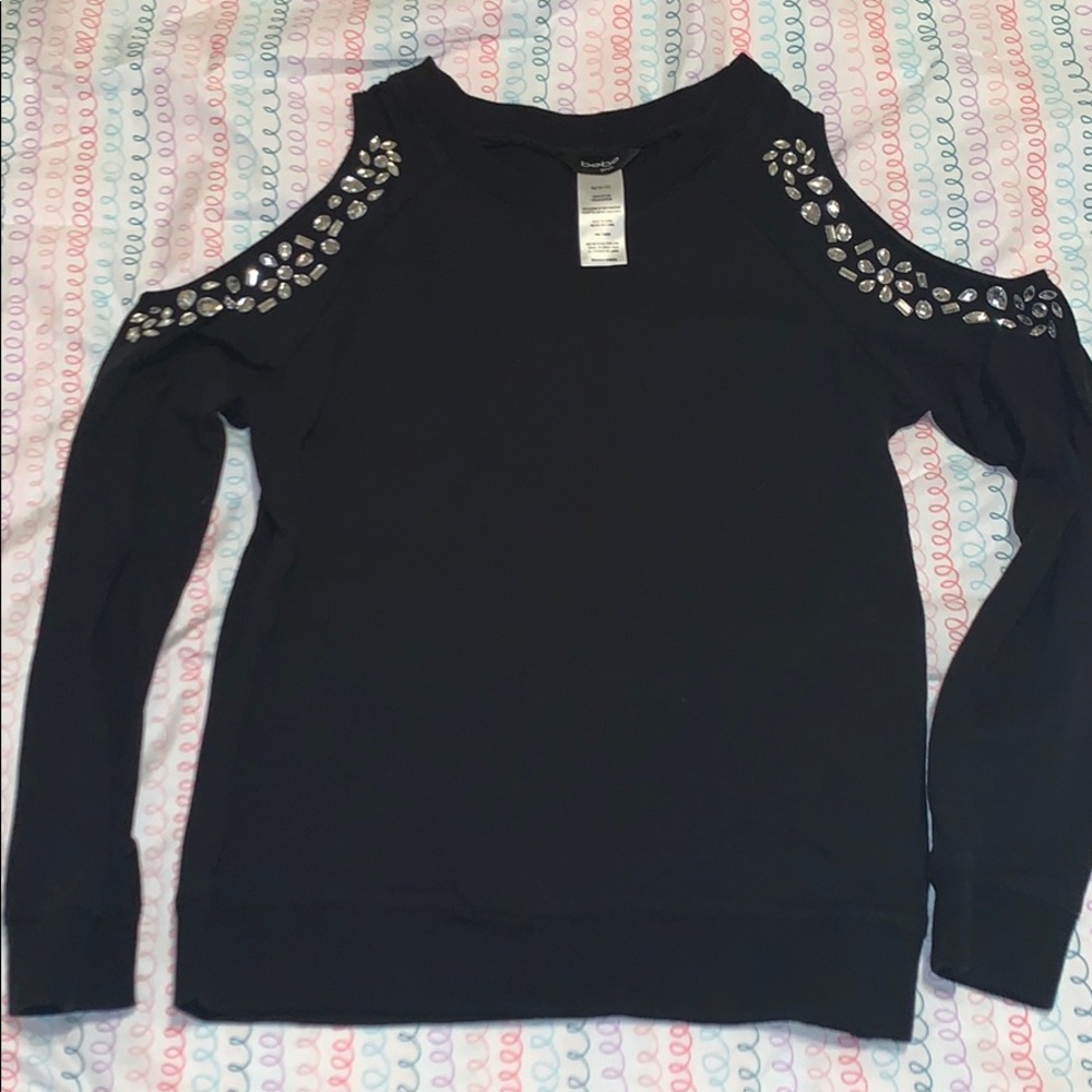 😂 2 for $15 😂 Bebe sweater w/ shoulder cutouts